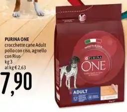 Emisfero Purina One crocchette cane Adult pollo con riso, agnello con Riso offerta