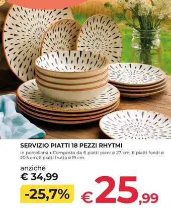 Servizio piatti 18 pezzi rhytmi