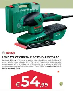 Progress Levigatrice orbitale Bosch-V PSS 200 AC offerta