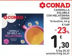 Spazio Conad Camomilla solubile con melatonina Conad offerta