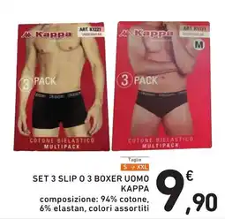 Spazio Conad Set 3 slip o 3 boxer uomo Kappa offerta