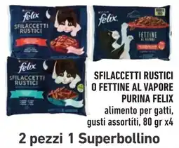 Spazio Conad Sfilaccetti rustici o fettine al vapore Purina Felix offerta