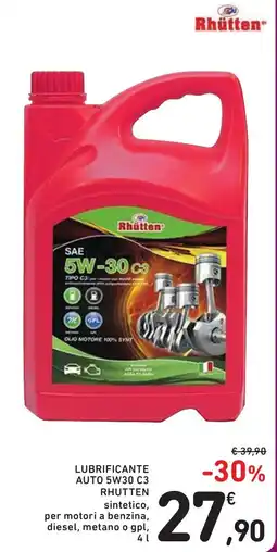 Spazio Conad Lubrificante auto 5w30 c3 rhutten offerta