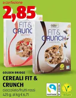 ALDI Golden Bridge Cereali Fit & Crunch offerta