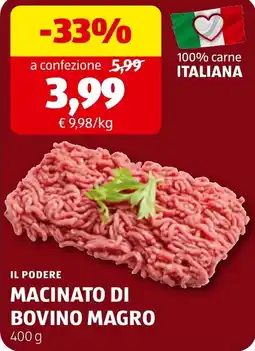ALDI Il podere macinato di bovino magro offerta