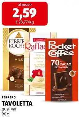 ALDI Ferrero Tavoletta gusti vari offerta