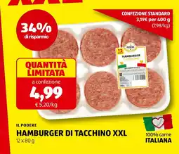 ALDI Il podere hamburger di tacchino xxl offerta
