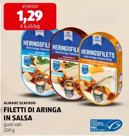 ALDI Almare seafood filetti di aringa in salsa offerta