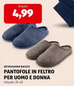 ALDI UP2FASHION BASICS Pantofole in feltro per uomo e donna offerta