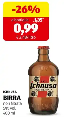 ALDI Ichnusa birra non filtrata offerta