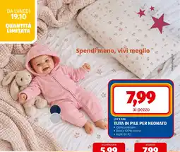 ALDI Tuta in pile per neonato Lily & Dan offerta
