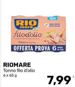 Iper Tosano Riomare Tonno filo d'olio offerta
