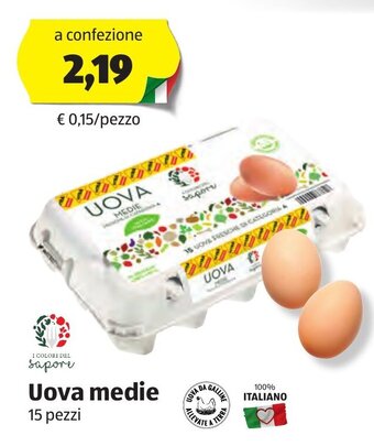 ALDI Uova medie 15 pezzi offerta