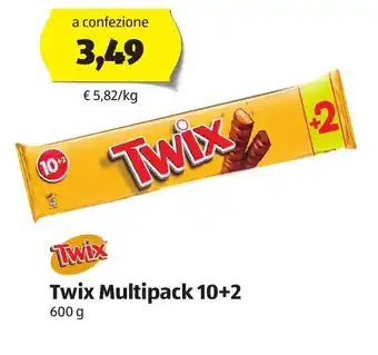 ALDI Twix Multipack 10+2 600g offerta