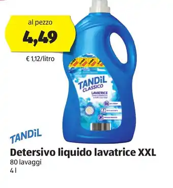 ALDI Tandil Detersivo liquido lavatrice XXL 4l offerta