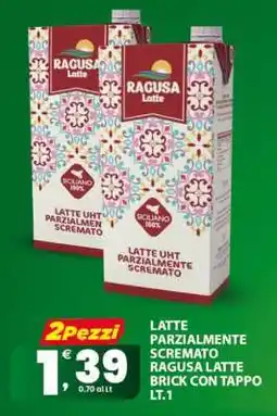 Eurospar LATTE PARZIALMENTE SCREMATO RAGUSA LATTE BRICK CON TAPPO LT.1 offerta