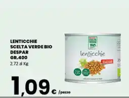 Eurospar Lenticchie SCELTA VERDE BIO DESPAR offerta