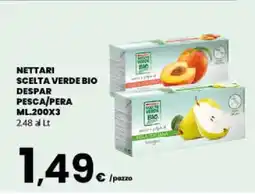 Eurospar NETTARI SCELTA VERDE BIO DESPAR PESCA/ PERA offerta