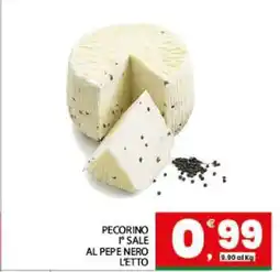 Eurospar PECORINO 1° SALE AL PEPE NERO L'ETTO offerta