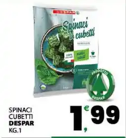 Eurospar SPINACI CUBETTI offerta