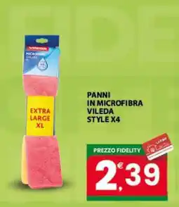 Eurospar PANNI IN MICROFIBRA VILEDA STYLE X4 offerta