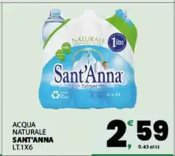 Eurospar Acqua Naturale Sant'Anna offerta