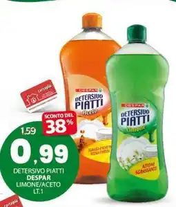 Eurospar Detersivo piatti Despar limone/aceto offerta