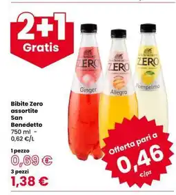 Eurospar Bibite Zero assortite San Benedetto offerta