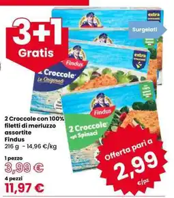 Eurospar 2 Croccole con 100% filetti di merluzzo assortite offerta