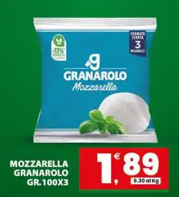 Eurospar MOZZARELLA GRANAROLO GR.100X3 offerta