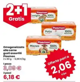 Eurospar Omogeneizzato alla carne gusti assortiti Plasmon offerta