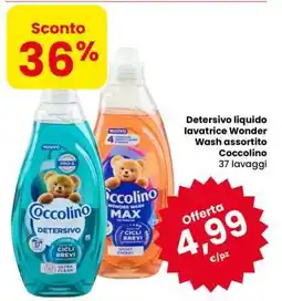 Eurospar Detersivo liquido lavatrice Wonder Wash assortito Coccolino offerta