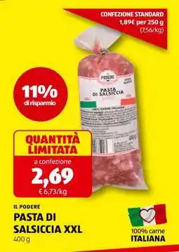ALDI PASTA DI SALSICCIA XXL offerta