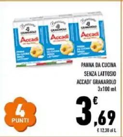 Conad Panna da Cucina Senza Lattosio Accadì Granarolo offerta