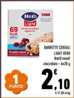 Conad BARRETTE CEREALI LIGHT HERO offerta