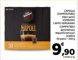 Conad CAPSULE COMPOSTABILI PER CAFFÈ ESPRESSO CAFFÈ VERGNANO COMPATIBILI NESPRESSO offerta