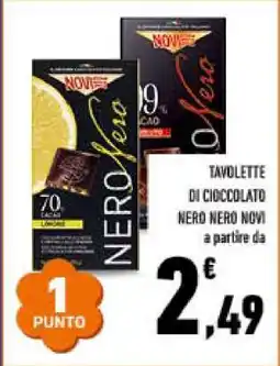 Conad Tavolette di cioccolato Nero Nero Novi offerta