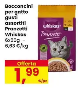 Eurospar Bocconcini per gatto gusti assortiti Pranzetti Whiskas offerta
