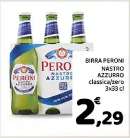 Conad BIRRA PERONI NASTRO AZZURRO classica/zero 3x33 cl offerta