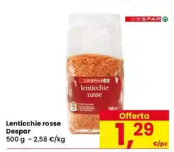 Eurospar Lenticchie rosse Despar offerta