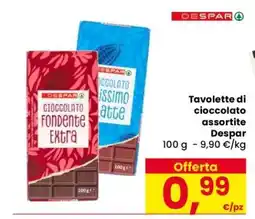 Eurospar Tavolette di cioccolato assortite Despar offerta