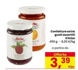 Eurospar Confetture extra gusti assortiti D'Arbo offerta