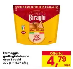 Eurospar Formaggio Grattugiato Fresco Gran Biraghi offerta