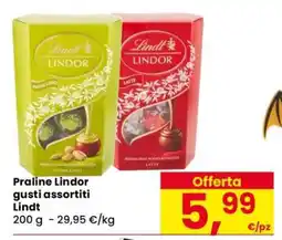 Eurospar Praline Lindor gusti assortiti offerta