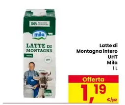 Eurospar Latte di Montagna intero UHT Mila offerta