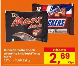Eurospar Minis Barrette Snack assortite Snickers/Twix/Mars offerta