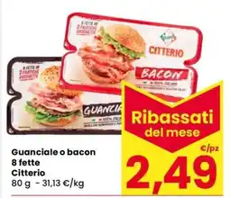 Eurospar Guanciale o bacon 8 fette offerta