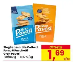 Eurospar Sfoglie assortite Cotte al Forno 6 Pacchetti Gran Pavesi offerta
