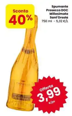 Eurospar Spumante Prosecco DOC Millesimato Sant'Orsola offerta