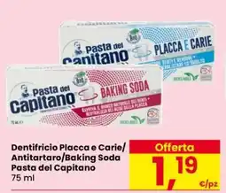 Eurospar Dentifricio Placca e Carie/Antitartaro/Baking Soda Pasta del Capitano offerta